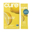 Cure Hydration | 식물 기반 전해질 음료 믹스 | 추가 설탕 없음 | 코코넛 워터로 만든 탈수 릴리프 파우더 | 비 GMO | Vegan | 8 Packets - Lemonade