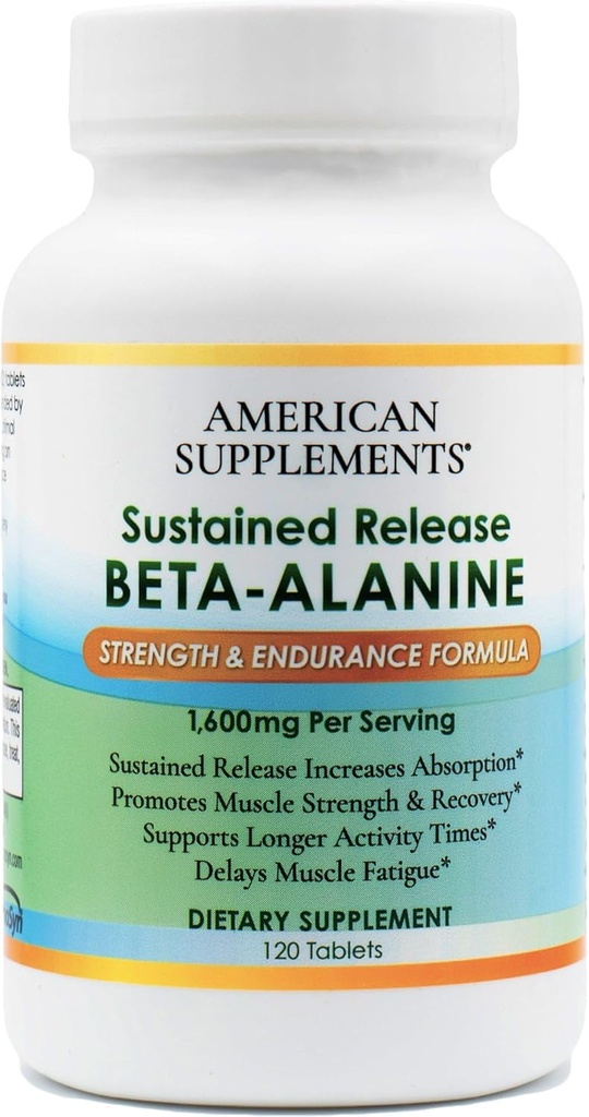 중단된 방출 베타 알라닌 Strength & 내구시간 공식 1,600 mg 120 정제