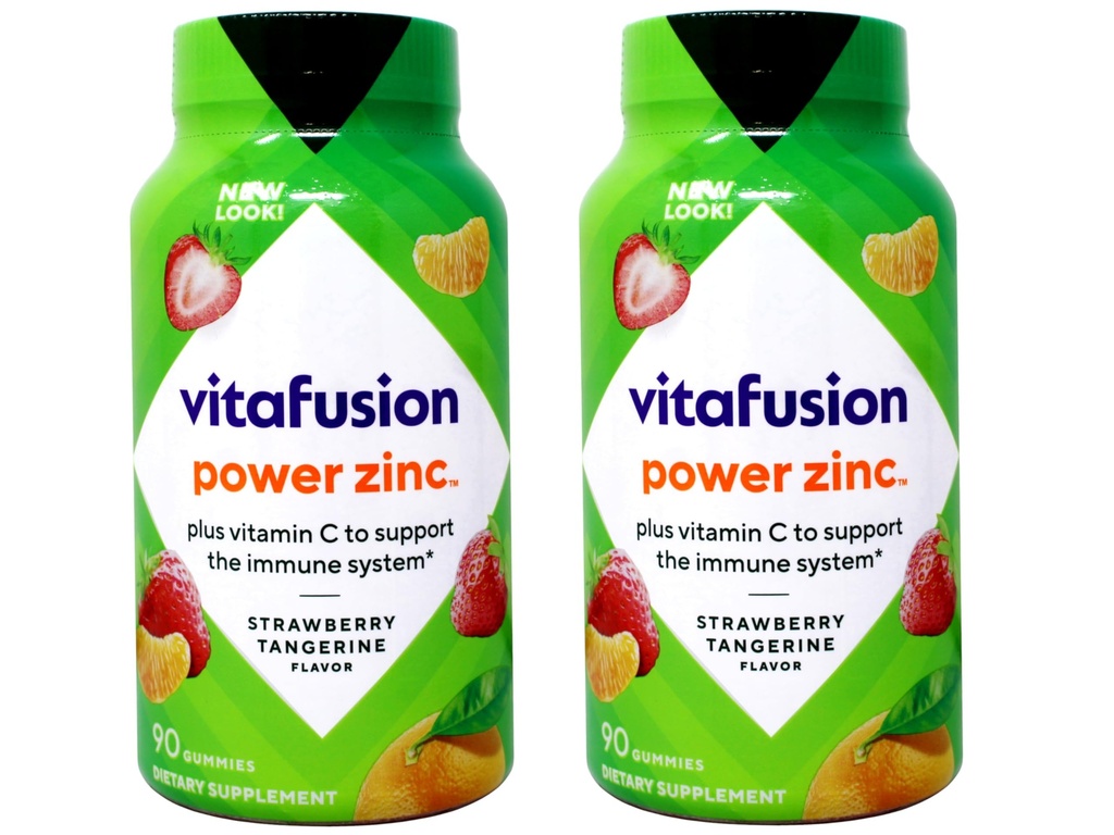Vitafusion 힘 아연 거미 비타민 2 병 (180 ct 합계.)