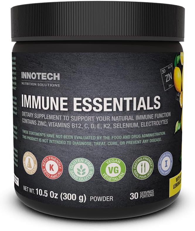 Innotech Nutrition Solutions Immune Essentials, 300 그램 - 레몬 풍미