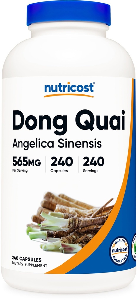 Nutricost Dong Quai 565mg, 240 캡슐 (Angelica Sinensis) - 채식 모자, 비 GMO, 글루텐 무료