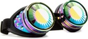 GloFX Polychrome Wormhole Kaleidoscope 고글 - 축제 Rave 의상 코스프레 프리즘 EDM 3D 용접 고글