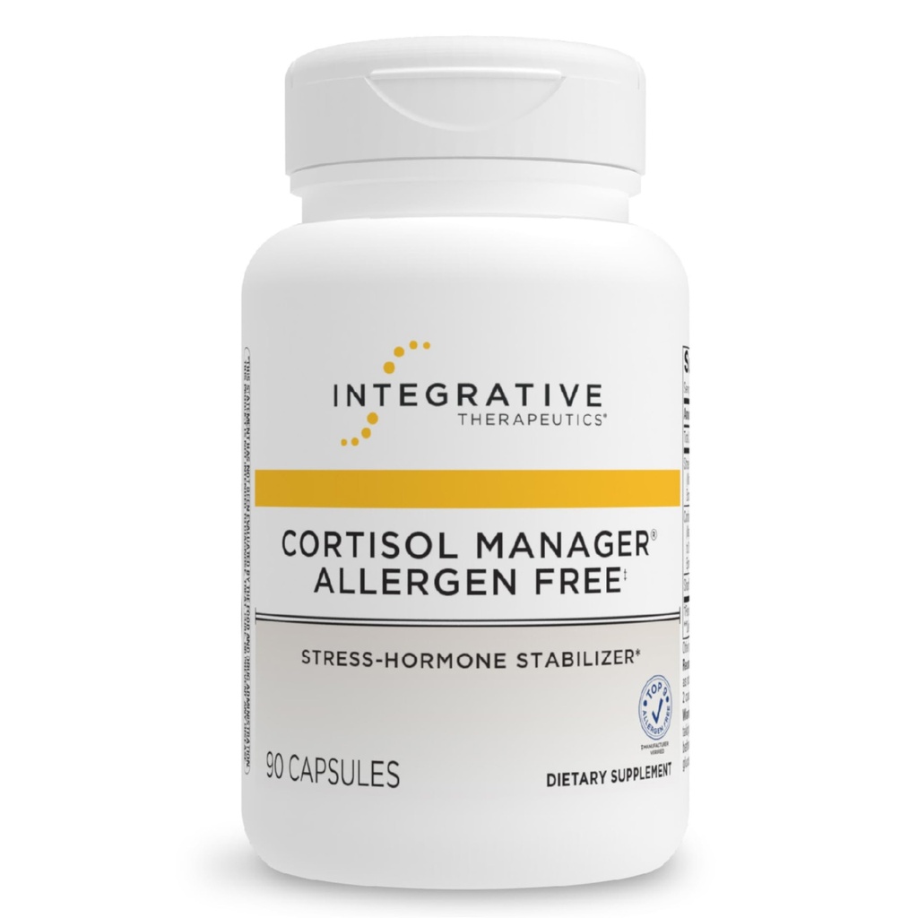 통합 Therapeutics Cortisol 관리자 Allergen 무료 - 건강한 스트레스 응답을위한 Adrenal 건강 지원 보충 * - Vegan, Non-Dairy & Gluten-Free - 90 캡슐 (45 서빙)