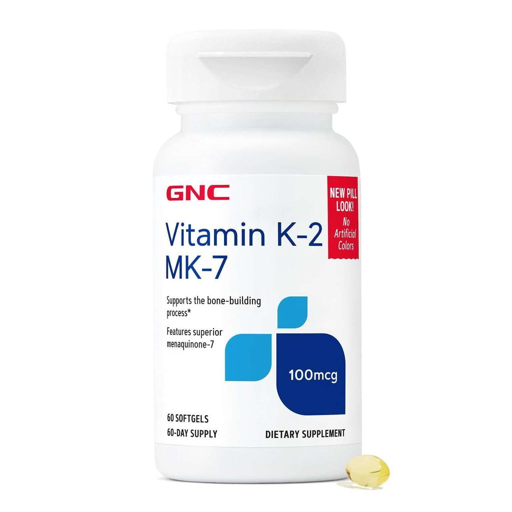 GNC 비타민 K-2 100mcg의 지원 뼈 건축 과정, 60 Softgels