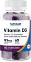 Nutricost 비타민 D3 Gummies 5,000 IU (125mcg), 120 Gummies - 혼합 Berry 맛, 60 서빙