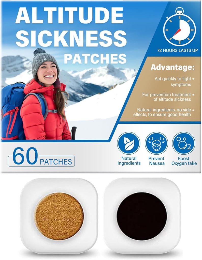 Yasirona 고도 Sickness 예방 패치, Fights 높은 고도 Sickness 증상, 부스트 산소 입구, 지원 급속한 고도 가속 ((60 조사 - 팩 1)))