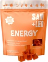Biotin, 비타민 C, B3, B6 및 B12와 어린이용 SAM+LEO Energy Gummies - 모든 자연 & Vegan Gummy for Energy & Focus Supplement for Kids - 스트레스 및 소화 지원, 딸기 구미 - 60/ct