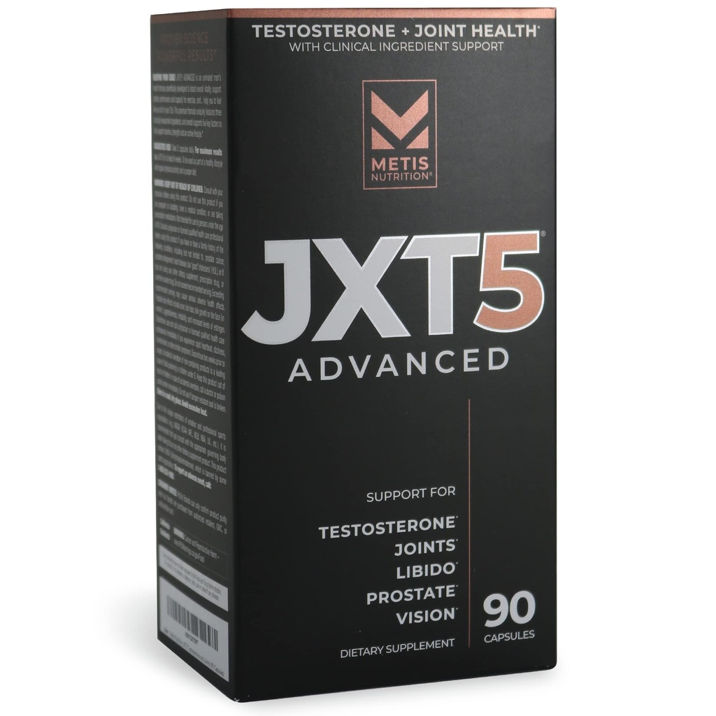JXT5 합동 건강 - 리비도, 전립선 및 시각에 5-in-1 남자의 건강 보충교재 - 시험 부스트, 합동 지원 및 에너지 (90의 캡슐)를 개량하십시오