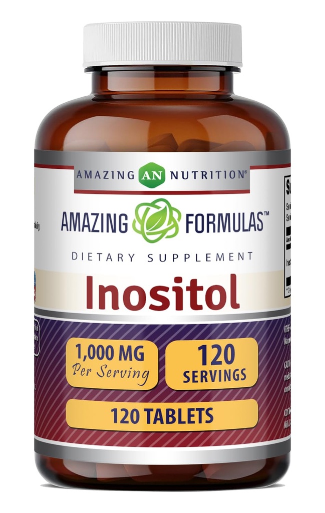 Amazing Formulas Inositol Tablets Supplement | 1000 Mg per 서빙 | 비타민 B8 | 비 GMO | 글루텐 프리 | 미국제 (1 팩, 120 개)