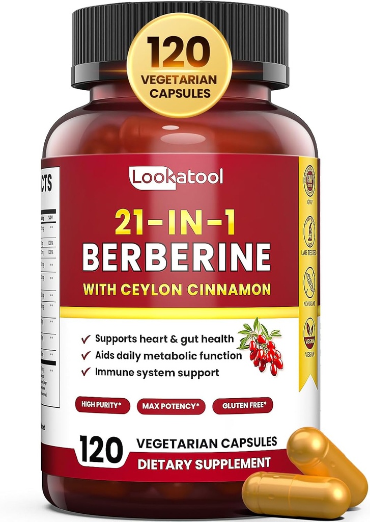 Ceylon Cinnamon을 가진 21에서 1 Berberine 보충교재 - 유기 Berberine HCL Phytosome, Metabolism 지원을 위한 5X 더 높은 흡수 120의 캡슐