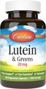 Carlson - Lutein & Greens, 20 mg의 시각 지원 & 눈 기능, 산화 방지제, 180 채식 캡슐