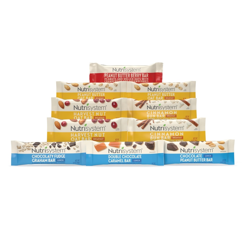 Nutrisystem® 아침 식사 및 점심 바 다양성 팩, 지원 체중 감소 - 10 카운트