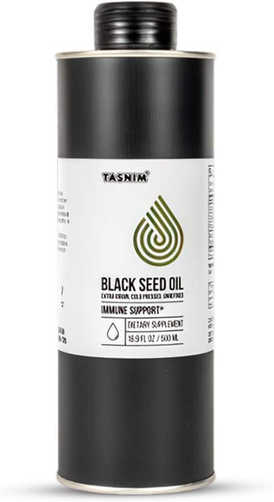 100 % 에티오피아 BlackSeed Oil 16.9 Fl Oz - 냉은 면역 지원, 높은 효능 5.7% - 21% Thymoquinone Skin, Hair & Overll Health - Unrefined Black Cumin Seed Oil - 글루텐 무료