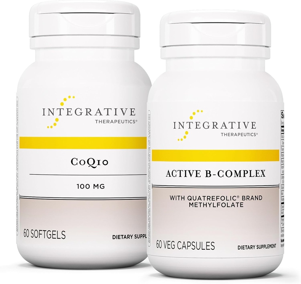 Active B-Complex, 60 캡슐 및 CoQ10 (100mg), 60 Softgels와 통합 치료 번들 - 에너지 대사를 지원하는 Active B-Complex * - CoQ10 지원 심장 건강 *