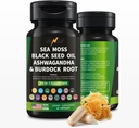 IGNIX는 바다 모스, 까만씨 기름, Ashwagandha 및 Burdock 뿌리 접시 바다 모스 3000mg, 까만씨 2000mg, Ashwagandha 1000mg, Bladderwrack 1000mg, Burdock 뿌리 1000mg를 가진 규정식 보충교재입니다.