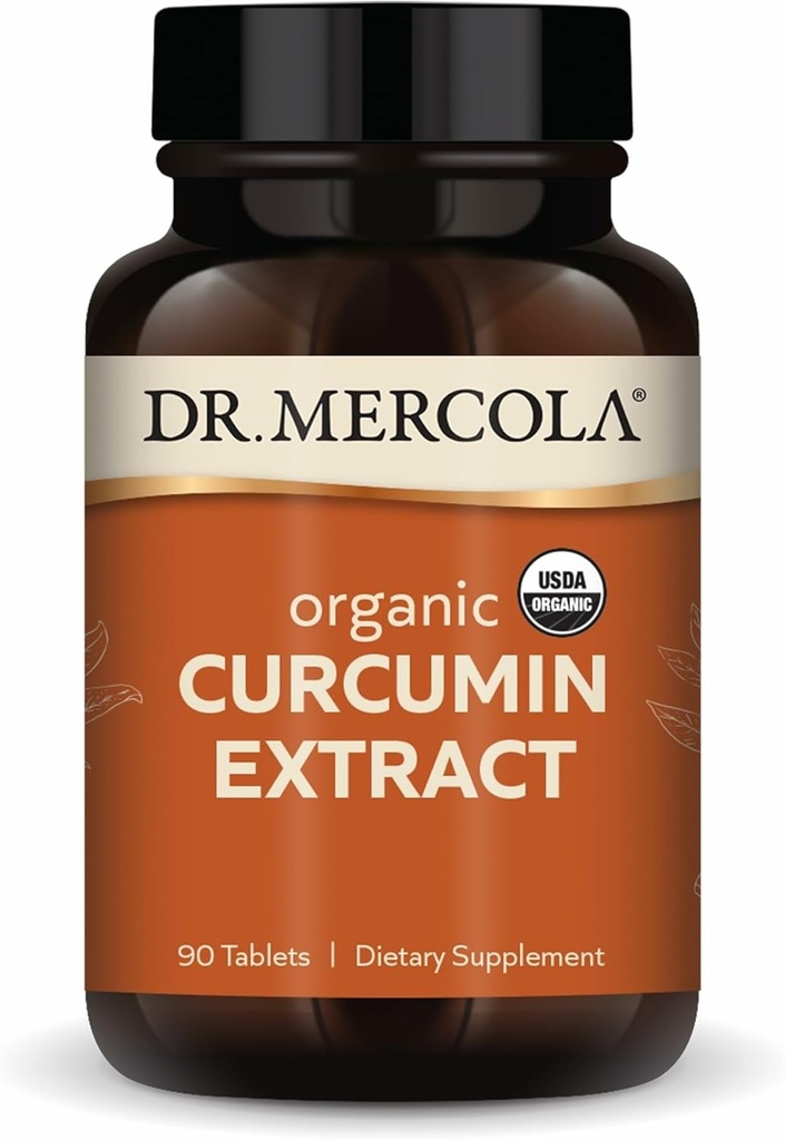 Mercola 유기 Curcumin 추출물, 90 서빙 (90 정제), 규정식 보충교재, 비 GMO, 공인 USDA 유기