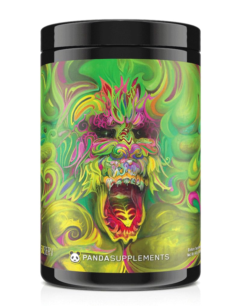 Underground Bio LabsTM Panda Supps: Rampage, Extreme Pre-Workout, High Stim, 최대 펌프, 초점 및 에너지, (50 서빙) (Kiwi-Lychee-Pinapple flavor AKA Goblin Juice)