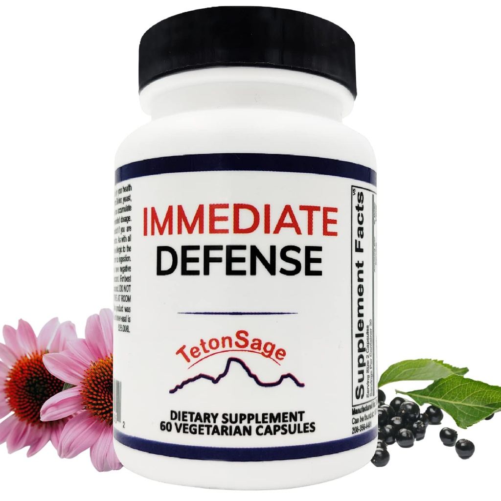 면역 방어 면역 지원 - 아연, 블랙 엘더베리, Echinacea, 비타민 A & C B12, | 성인을위한 강력한 면역 부스터 | 면역 시스템 부스터 보충 60 캡슐