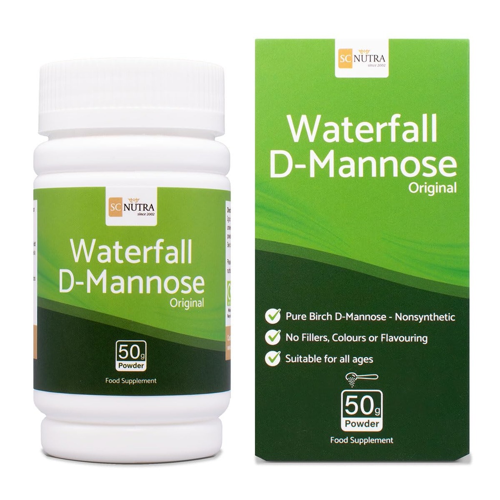 폭포 D-Mannose 분말 - Birch에서 자연적으로 Sourced 100% 순수한 D-Mannose 분말 - 혼합이 아닙니다 - 크게 하는 대리인, 충전물 & 크랜베리에서 해방하십시오 - 50g/1.76oz