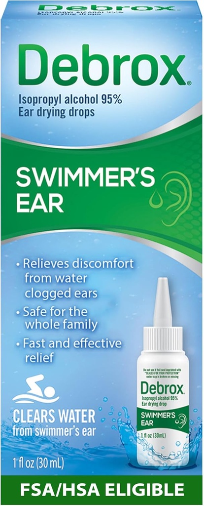 Debrox Swimmer의 이소프로필 알코올, 성인과 아이를 위한 귀 건조 낙하, 1 Fl Oz