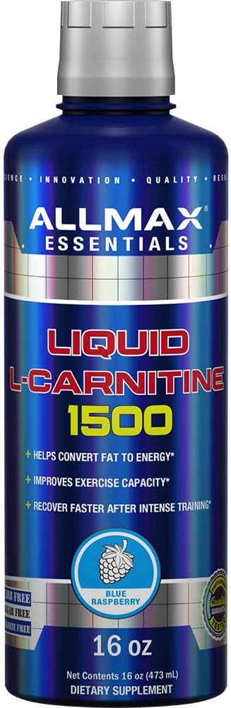 ALLMAX 영양 액체 L 카르니틴 1500 + 비타민 B5, 16 온스 / 473 ml (블루 라즈베리)