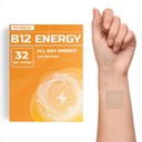 Veru Wellness B12 에너지 패치 - 에너지, 초점 - B12, C, B6, Iron, Guarana 및 Garcinia Cambogia - 외부 사용 - 32 조사