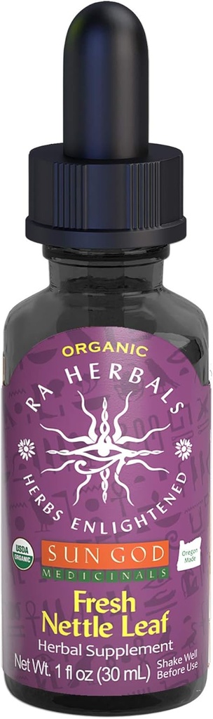 RA Herbals Certified Organic Fresh Nettle Leaf Tincture | 웰니스 허브 추출물 | 영양 및 리프레시 혼합 | 1 oz