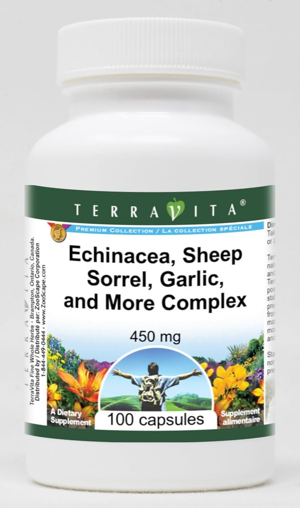 Echinacea, 양 Sorrel, 마늘 및 더 복잡한 - 450 mg (100 캡슐, ZIN: 516902)