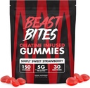 BEAST BITES - Creatine 주입 된 Gummies - 봉사 당 5g Creapure Creatine Monohydrate - 스포츠를 위해 증명되는 NSF - 30의 서빙