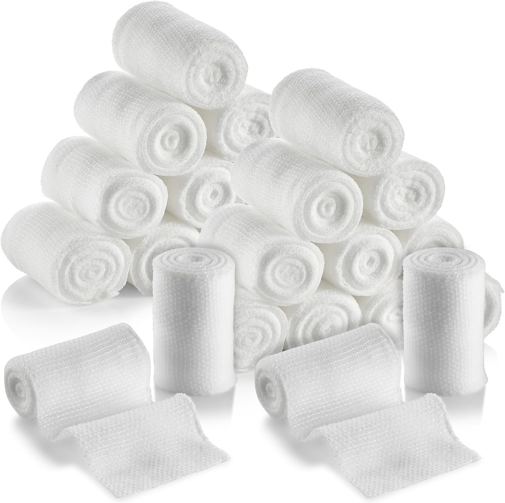 MEDca Gauze 붕대 롤 - 24 팩, 2-Inch, 4.1 롤 당 야드, 부상 드레싱 및 응급 키트 용 의료 학년 가제트 붕대
