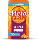 1개의 매일 섬유 보충교재 분말에 있는 Metamucil 4, Digestive 건강과 Regularity*를 위한 섬유 분말, 설탕 자유로운, 주황색, 자연적으로 Sourced Psyllium 섬유, 30의 teaspoons
