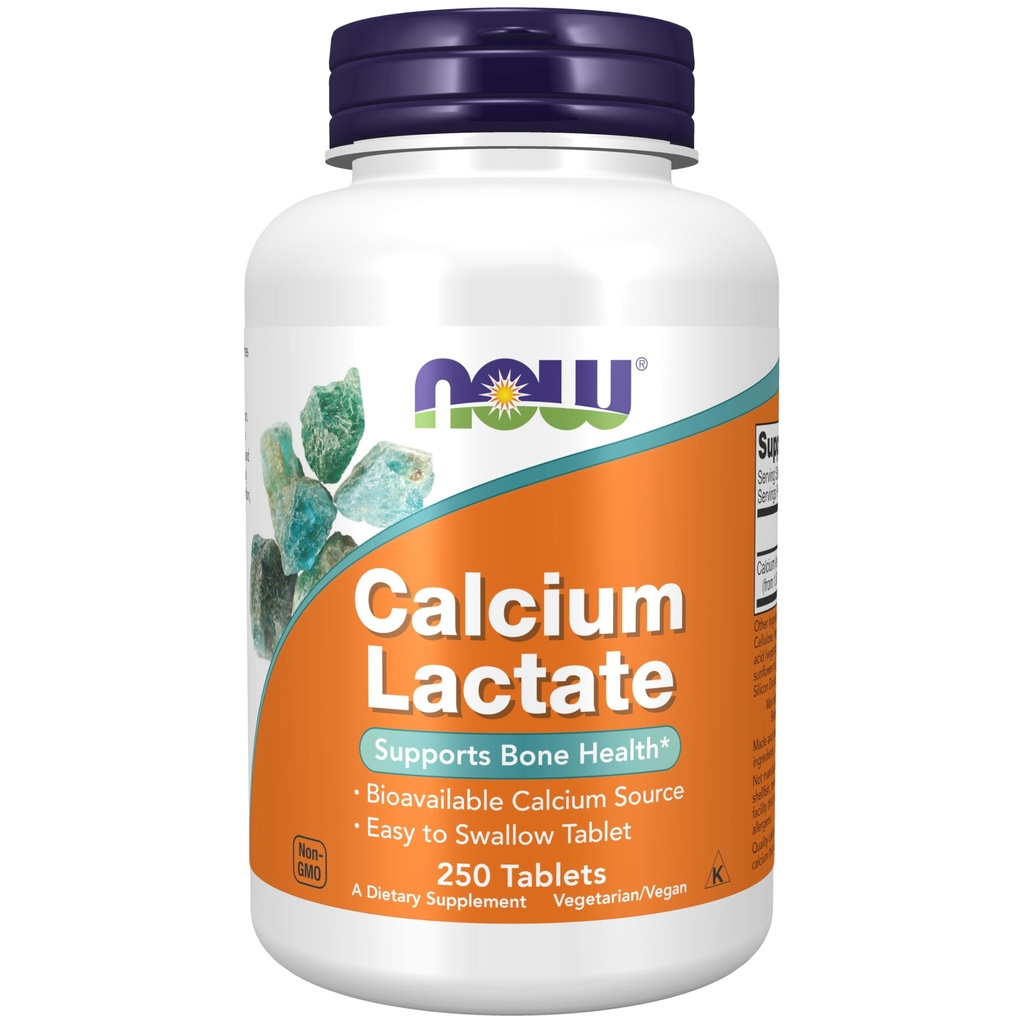 지금 식품 보충제, 칼슘 Lactate, 지원 뼈 건강, 쉽게 삼키기 정제, 250 정제