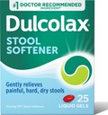 Dulcolax 발판 연화제 Laxative 액체 젤 캡슐, 단단한, 건조한 발판, Docusate 나트륨 100 mg, 25 조사를 위한 Gentle 변비 기