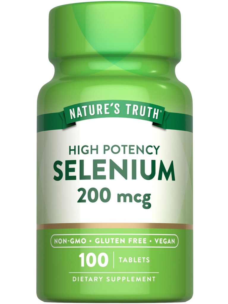자연의 진실 셀레늄 200 mcg 보충 | 필수 무기물 높은 효능 정제 | Vegan, Non-GMO 및 글루텐 무료