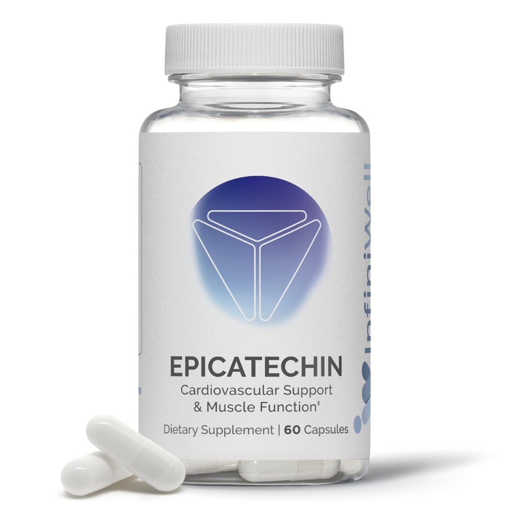 InfiniWell Epicatechin 보충교재 - 지원 근육 건물 & Nitric 산화물 생산 - 건강한 단백질 종합, 운동 회복, 산화 방지제 지원 & Cognitive 기능 (60의 캡슐)를 승진시킵니다