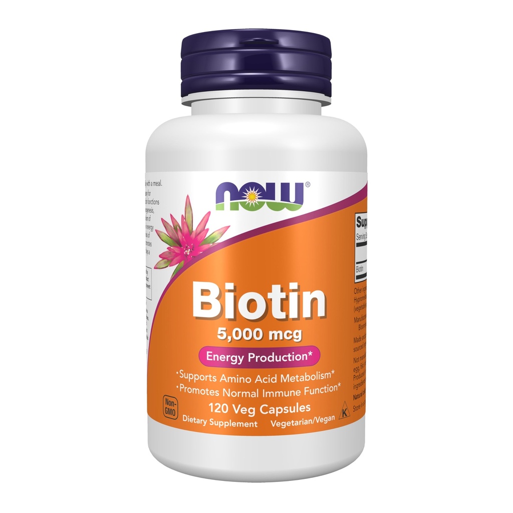 지금 Biotin 에너지 생산에 의하여 지금 음식 5000 mcg- 120 Vcaps