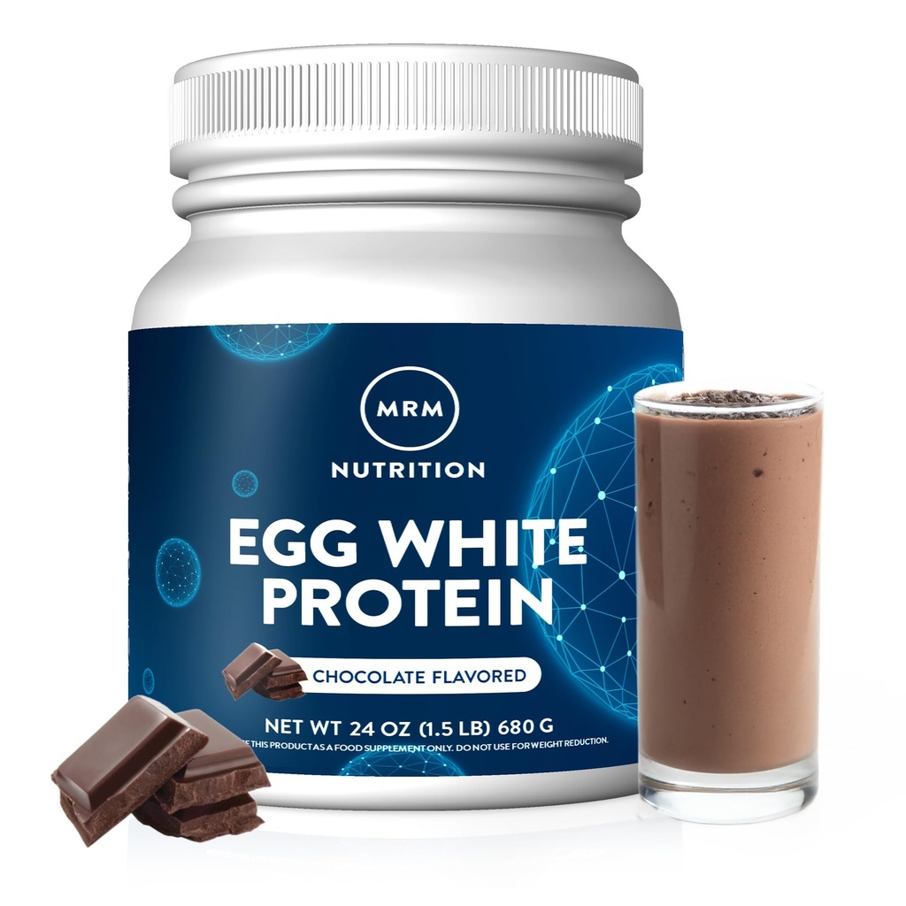 MRM Nutrition Egg White Protein | 초콜렛 맛 | 23g Fat-Free Protein | 소화 효소 포함 | 가장 높은 생물학적 가치 | 임상 시험 | 20 서빙