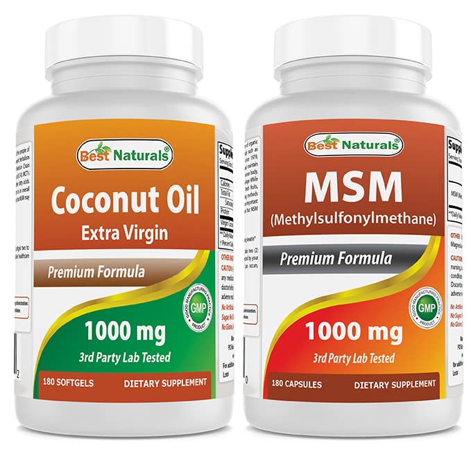 제일 자연적인 엑스트라 버진 코코넛 기름 1000 mg & MSM 1000 mg