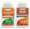 제일 자연적인 엑스트라 버진 코코넛 기름 1000 mg & MSM 1000 mg
