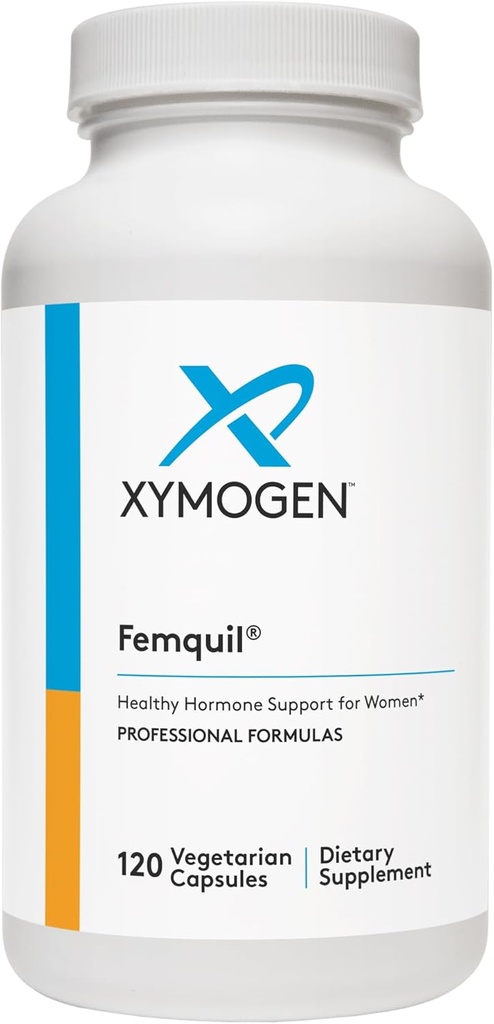 XYMOGEN Femquil - 여성 호르몬 균형 촉진 - 생물학적 활성 Methylfolate + Dim 보충 - May Help Ease Common Menopause & PMS Symptoms - 아이 산화 방지제 활동 (120 캡슐)