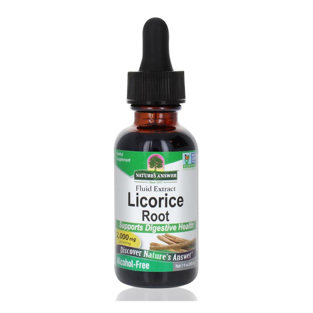 자연의 답변 Licorice 뿌리 | 초본 보충 | 소화 건강 지원 | Non-GMO & Kosher | 알코올 프리, 글루텐 프리 & 비건 1oz