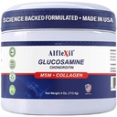 ALFA VITAMINS Alflexil Glucosamine Plus Chondroitin Cream with MSM & Collagen, 건강한 관절, 관절 및 근육 통증 완화 지원, 이동성 개선, 빠른 흡수 및 피부 습기를 공급, 4 Oz.