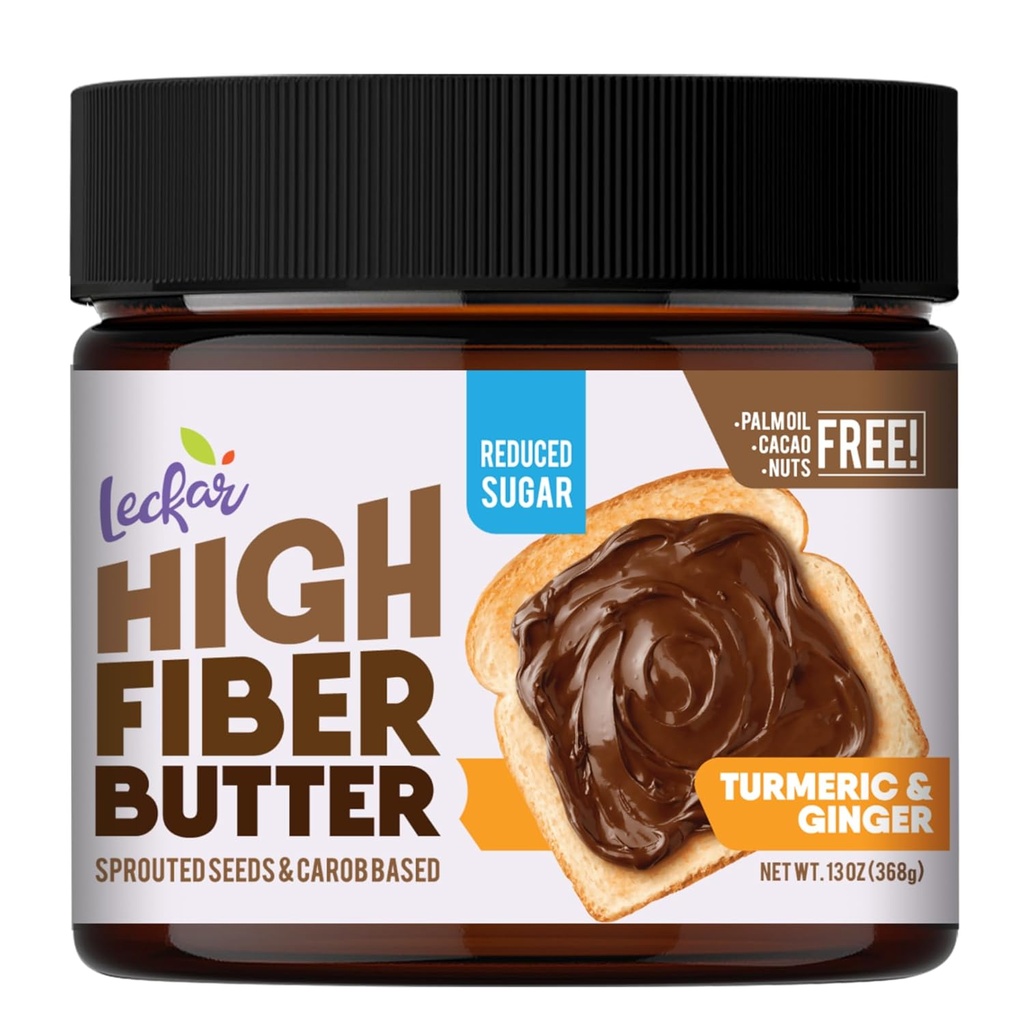 Leckar 높은 섬유 버터 (수출 된 설탕, 너트 무료, gut microbiome-friendly) 쉬운 아침 식사 (수출 된 설탕)