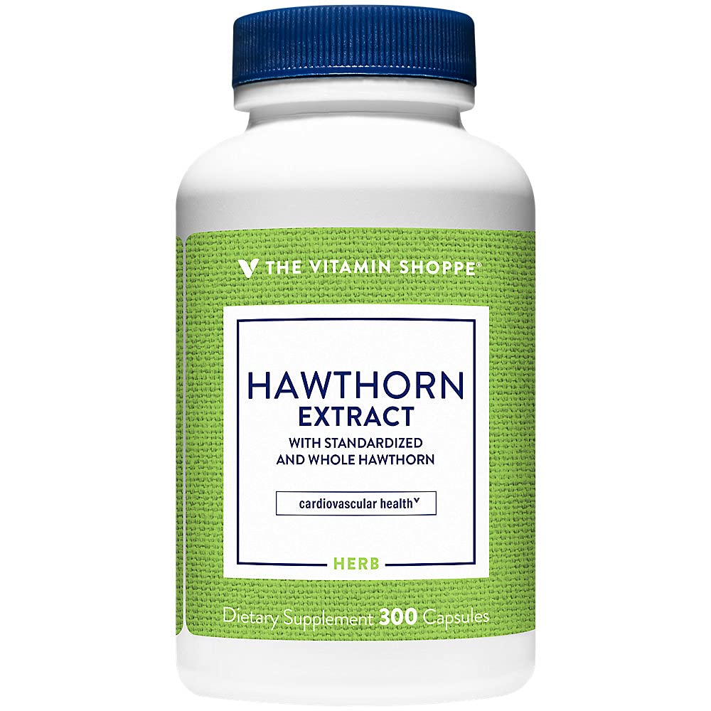 비타민 Shoppe Hawthorn Extract, 표준화 및 전체 호손, 심혈관 건강 지원, 셀룰러 건강 지원 (300 캡슐)