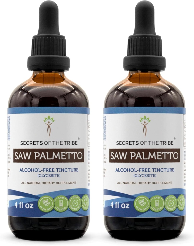 Saw Palmetto Tincture 알코올 - 무료 액체 추출물, 톱 Palmetto (Serenoa Repens) 말린 Berry (2x4 FL OZ)