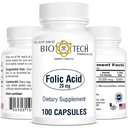 Bio-Tech Pharmacal Folic 산 (20mg, 100 조사)