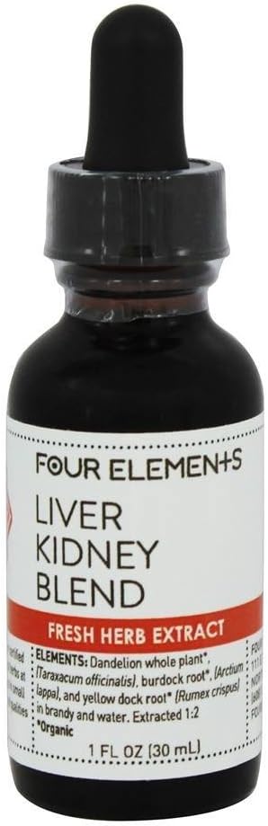 Liver Kidney Blend 초본 Tincture 4 성분 유기 초본 1개 oz 액체