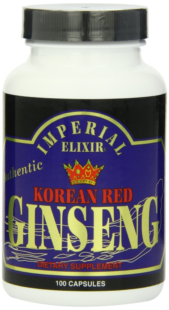 제국 Elixir, 한국 빨간 인삼, 600 mg, 100 캡슐