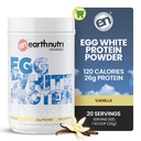 EarthNutri - 계란 흰 단백질 분말 보충 사전, Intra 또는 포스트 운동, 서빙 당 단백질 26g, 근육 강도 및 회복, 인공 첨가물 없음 - Vanilla 20 서빙 (640g)