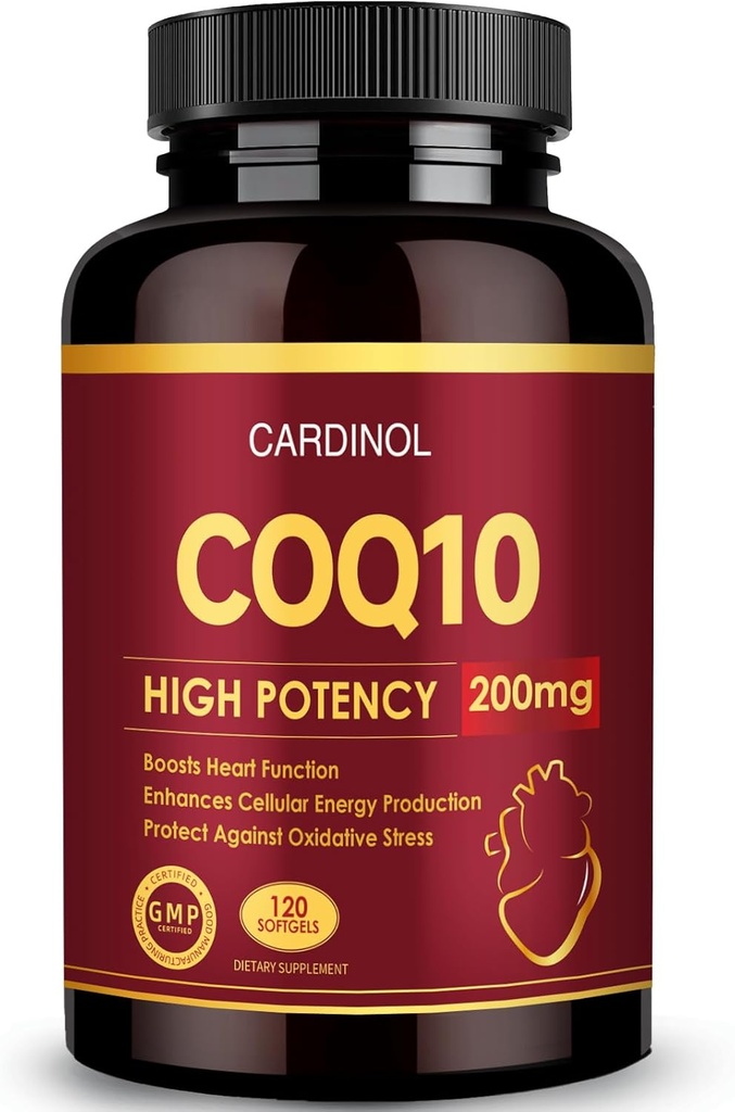 PQQ & Omega 3, 최대 흡수 Coenzyme Q10, 심장 & 에너지 건강을 위한 강력한 산화 방지제, 120 조사, 4 달 공급, 비 GMO를 가진 CoQ10 200mg Softgels